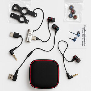 Stereo Earbuds for Oculus Quest 2 /‎ VR Headset – Dual 3.5mm– w/ Case & Adapters